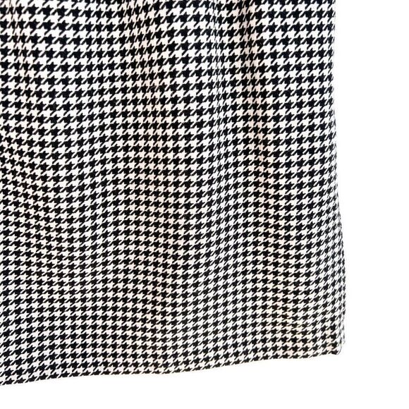 J. Crew Factory Wool Blend Black White Houndstooth Plaid Sidewalk Skirt 10 - Picture 5 of 8